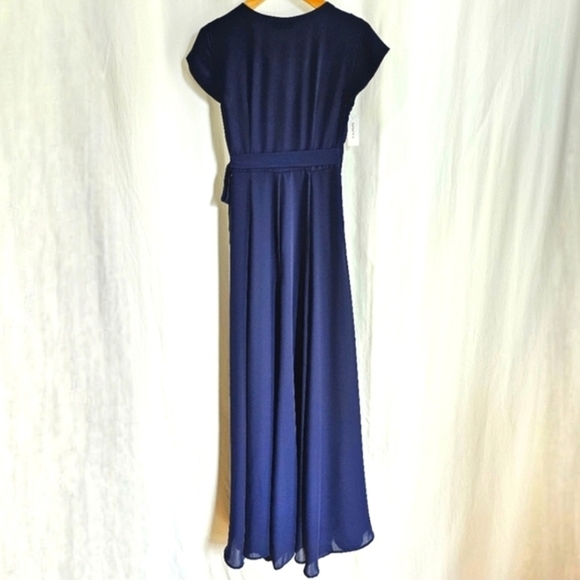🇨🇦 Aritzia Babaton Lexia Short Sleeve Chiffon Wrap Maxi Dress - Picture 3 of 16